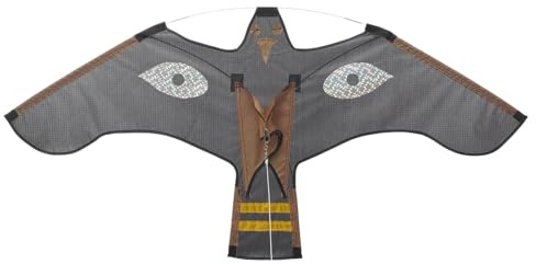 Generisch Vogelschreck Flugdrachen Vogelschreck Falken-Vogelscheuchen-Drache Mit 120x66cm Teleskopstange Flying Hawk Bird Scarer Reflektierenden Augen Wetterfest & Einfache Montage Terrasse Farm