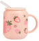 COLLBATH Tazza Con Cannuccia in Ceramica Con Coperchio Tazza Per Latte Per Bambini Elegante A Casa Pratica