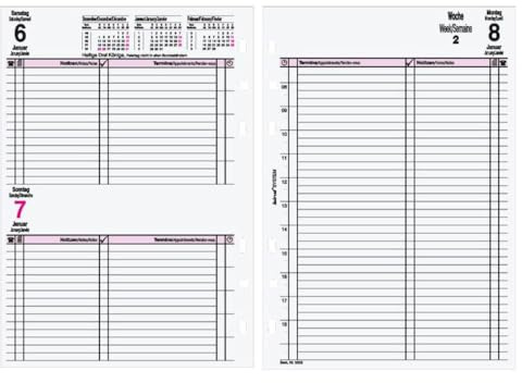 bind B-5503 Kalendereinlage 2026 A5 (Tagesplaner)
