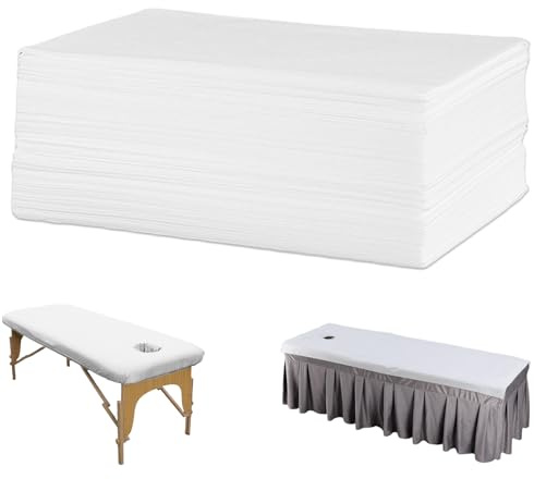 100 Stück Einweg Massageliegen Auflage, Abdeckung für Massagebetten Einweg-Bettlaken Vliesstoff-Schutzbettdecken für Schönheitssalon, Spa, Massage, Hotels, 180 x 80 cm