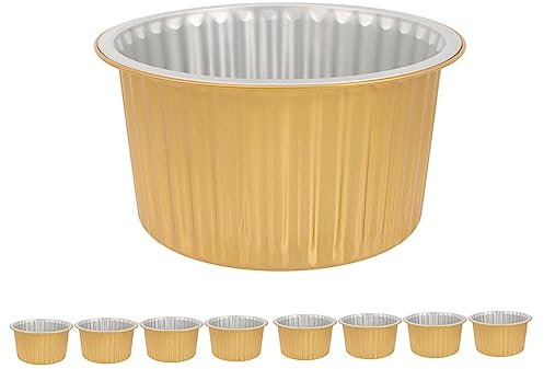 PACKOVE 10pezzi Teglie in Alluminio Circolari Scatole Per Alimenti Usa e Getta Rivestimento Resistente Al Calore Per Barbecue e Campeggio Per Cottura Di Pesce Carne e Verdure