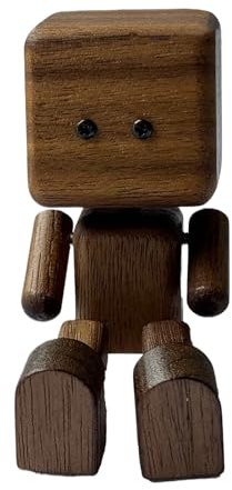 Holzfigur Männchen - Schüttelnde Holzfigur | 6x3.7cm Lustige Desktop-Skulptur | Wackelnde Holzfiguren Mit Füßen | Kreative Schreibtisch-Ornamente | Wackelkopf-Auto-Armaturenbrett-Dekorationen