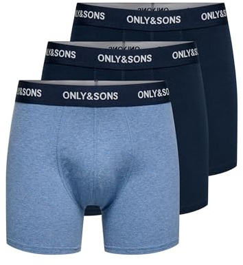 Only & Sons Men's Onsfitz Solid Boxer 3pack Noos Onsfitz Solid Boxer 3 Pack Noos (pack of 3)