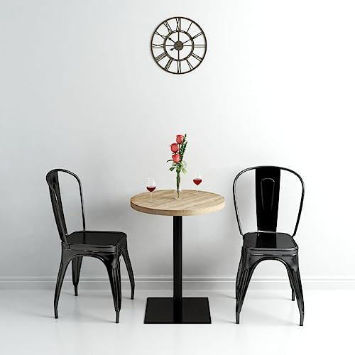 KTHLBRH Eleganter französischer Bistrotisch mit MDF-Oberfläche und Stahlbeinen, für Restaurant oder Zuhause