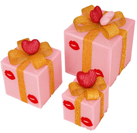 Gosera Love Lips Gift Box Three-Piece Set Valentine'S Day Gift Box Valentine'S Day Decoration Birthday Decoration B