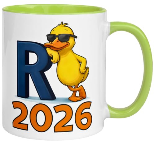 Renteneintritt Geschenk Mann Frau | Tasse Rente 2026 - R steht für Rente | Geschenke Becher zum Rentenbeginn Ruhestand Pension