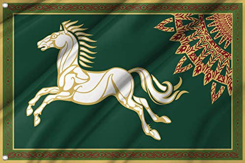 Flagge Rohan Pferd Fahne Mit Schnallen Wetterbeständige Hausflagge Für Garten Draußen Hof 152X90Cm