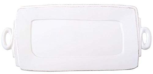 Vietri lastra White Handled Rectangular Platter