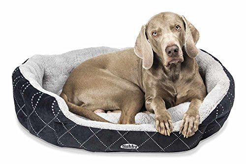Nobby 71545 Komfortbett Oval Ceno für Hunde oder Katzen, L x B x H: 45 x 40 x 19 cm, schwarz/grau