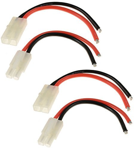 2 x RC Pairs Male + Female Tamiya Battery Connector 14awg 10cm Wire