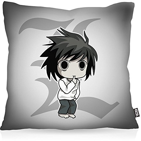 VOID L Death Note Kissenbezug Kissenhülle Outdoor Indoor Notizbuch Anime Manga Yagami, Kissen Größe:40 x 40 cm