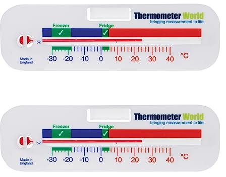 Kühlschrankthermometer Analog und Gefrierschrank Thermometer - Ideale Temperaturanzeige für Kühlschränke – Kühlschrank-Gefrierschrank-Thermometer Analog im Doppelpack