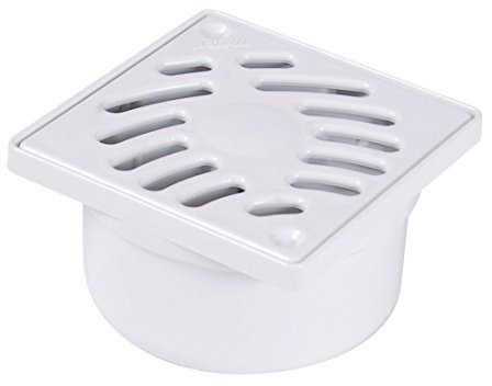 Nicoll - Siphon de sol PVC 100x100 mm - Siphonnette avec grille PVC blanc 100x100mm - sortie verticale Ø40/50mm