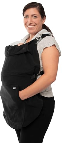 manduca by MaM® > Tragecover Flex < warmes & wasserdichtes Cover für Babytragen, einfach anzulegen (3-in-1 Combo Black)