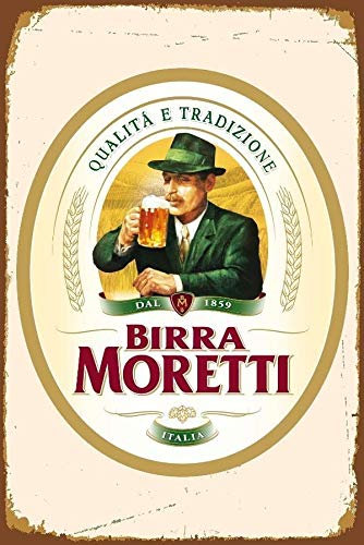 HiSign Birra Moretti Italienisches Italien BierBlechwand Zeichen Lustige Eisen Malerei Vintage Metall Plaque Dekoration Retro Kunsthandwerk Hängen Kunstwerk Poster Für Bar Kaffeehaus Shop Heim