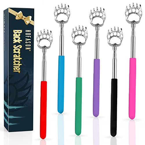 HOFASON Bear Claw Telescopic Scratcher Back Massager Tool, Extendable Telescope Backscratcher Eliminating Back Itching Scratcher (6 Pack)