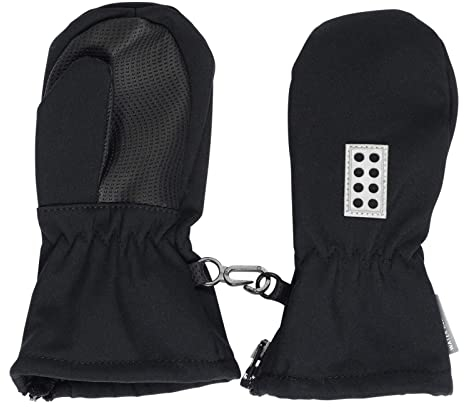 Lego Wear Unisex Baby Lwaripo - Softshell F ustlinge, Schwarz, 86-92 EU