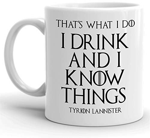 CiderPressMugs® Game of Thrones Mug -Tyrion Lannister - House Stark Shield Gifts for Women Men 11oz Ceramic