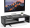 Youyijia Wood Monitor Stand Riser - 2 Tiers Computer Desk With Storage Shelf for Home and Office - Black (W500 x D200 x H132mm)