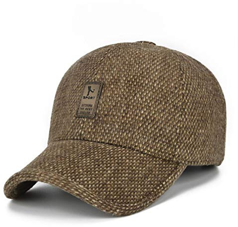 QICHEN Baseball Cap Herren Winter mit Ohrenschutz Kappe Schirmmütze