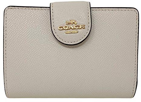 Coach börse mit Reißverschluss, Crossgrain Leder, mittelgroß, Kreide-Stil Nr. 6390
