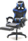 VDD Gaming Stuhl mit Fußstütze Cyclone Teenager - Bürostuhl - Racing Gaming Stuhl - blau schwarz