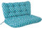 PATIO Gartenbank Auflage mit Rückenteil 95 cm Marocco Polster für Rattan Sofa Rattangarnitur mit Schnüren blau weiß
