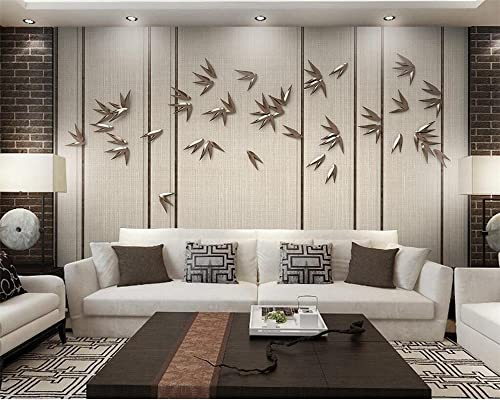 XTSWallpaper Fototapete 3D Effekt 330X210Cm Einfachheit Pflanzen Streifen Tapete Modern Vlies Hintergrundbild Fotografie Wandbilder Riesiges Bild Wohnzimmer Schlafzimmer Kinderzimmer Dekoration
