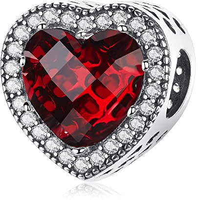 Micoo Charm en Argent Sterling 925 avec Zircone Cubique Brillant, Design en Cœur et Cercle, Compatible avec les Bracelets et Colliers Originaux Pandora, Cadeau Parfait pour les Femmes