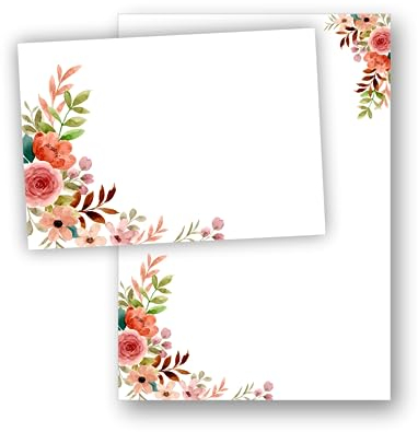 Briefpapier Herbstblumen DIN A5 I Set Briefpapier/Umschläge