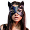Frau Ledermaske Katzenmaske Halbgesicht Tiermaske Schwarze Maskerade Maske Cosplay -Maske Für Erwachsene Frauen