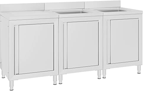 INLIFE Gastro-Spülenunterschrank 180x60x96 cm Edelstahl,72.8kg,3058271