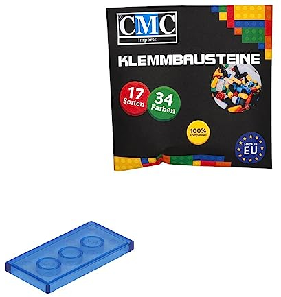 50 x Klemmbausteine Fliesen Tiles Bausteine 2x4 Noppen Kompatibel 34 Farben freie Farbenwahl (192 - Blau Transparent)