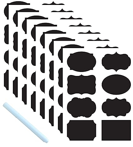 Etiquettes autocollantes bocaux, Étiquette Autocollantes, Autocollant imperméable réutilisable,Convient pour bocaux, bouteilles, boîtes à épices de cuisine, 64PCS.