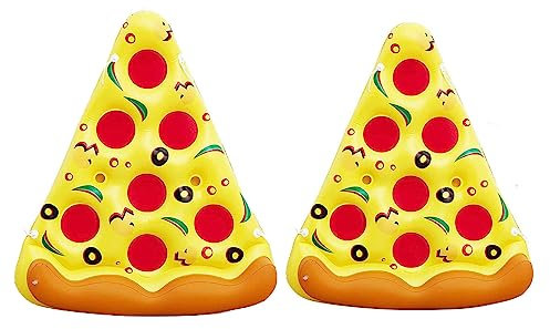 JUNZAI WasserhäNgematte Erwachsene, Pizza Wasser HäNgematte Pool, Hat Zwei GeträNkehalter Pool HäNgematte Erwachsene FüR Kinder Und Erwachsene,2PCS