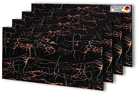 AS Country Stone Wandpaneele in Marmoroptik | 60x120 cm | 4 Stück | PVC Wandverkleidung aus Kunststoffplatten für Küche, Bad & mehr | Küchenrückwand Platte Wandpaneel | Dragan