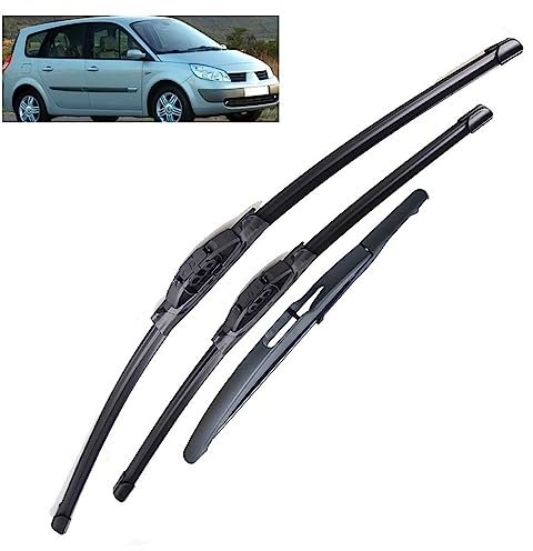Limpiaparabrisas delantero y trasero compatible con Renault Scenic 2 / Grand Scenic 2 2003-2004 parabrisas ventana 262110