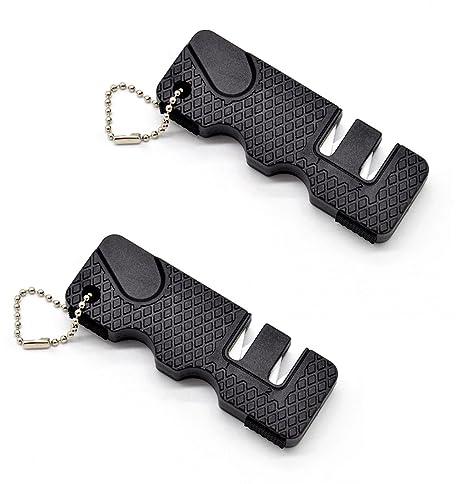 SSRDFU Mini Pietra per affilare coltelli - 2PCS Nero Affilare coltelli Utensili per Esterni da Cucina Mini Pietra per affilare Portatile Multifunzione per Viaggi all'aperto