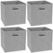 Murago - 4er Set Aufbewahrungsbox ca. 30x30x30 cm - Grau - Faltbox mit ovalen Ösen Griff Organizer Box Stoffbox Faltbare Karton Regalbox Würfel Klappbox Körbe Kinderzimmer Spielzeugkiste Ordnungsbox