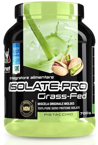 NET Integratori ISOLATE PRO Grass Fed - 700g Pistacchio - Proteine Isolate Con EAA Aminoacidi Essenziali e BCAA - Massimizza La Sintesi Proteica e La Crescita Muscolare