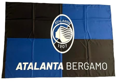 Bandiera ATALANTA UFFICIALE grande misura cm. 97 x 140 in poliestere Neroblu Dea Bergamo BGAT97x140-01
