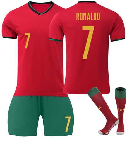 C7 Fußball Trikot, Hause/Auswärts Fußball Trikot Shorts Socken für Kinder/Erwachsener, Nr.7 Fussball Jersey Trainingsanzug Jungen Herren