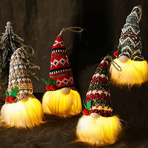 ZPQAODI Juego de 4 figuras de duendes de Navidad con diseño de duendes de Navidad, figuras de duende de Navidad, decoración de árbol de Navidad, colgante de muñeca