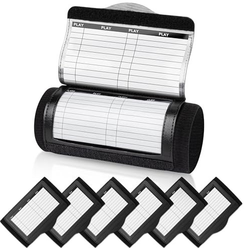 Uikro Fußball-Armbänder, Quarterback (QB) Spielarmbänder für Spiele, Erwachsenengröße, Playbook-Armband für Schilder, 7 Packungen (schwarz)