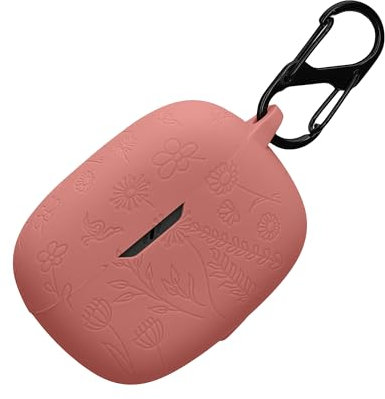 kwmobile Silicone Carry Case Compatible with JBL Wave Beam/Beam 2 / Wave 200TWS Cover - Embossed Soft Rubber Pouch - Embossed Pattern