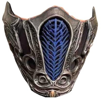 eLymwoo Mortal of Combat 11 New Violent Kombat Fighting Game Resin Mask Half Head Realistic Combat Style Costume Headgear (A)
