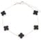 HOILY’S Armband Damen Schwarz Vier Blätter Klee Schmuck in 925 Sterling Silber
