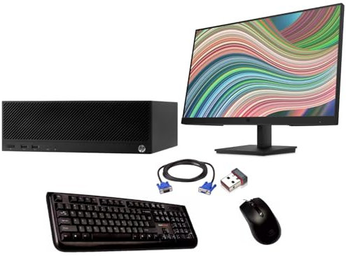 HP Engage, Postazione Completa Pc Fisso, Intel i3-8100, 8Gb RAM SSD 256Gb + HDD 500Gb, HDMI e VGA, Windows 11 + Monitor 22 o 24