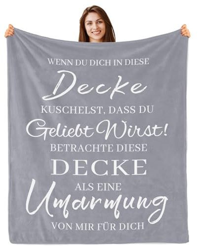ZJZG Umarmungsdecke für Frauen | Kuschelige Flanell-Decke Geschenk für Geburtstag, Weihnachten & Einzug | Extra weich - Perfekt für Freundin, Ehefrau, Mutter & Kollegin