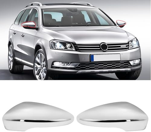 TTCR-II 2PCS Kompatibel mit spiegelkappen VW Beetle/CC/Jetta/Passat/Scirocco/Eos 2009-2018, 3C8857538/3C8857537 Links + Rechts Spiegelabdeckungen für Passat B7 Ersetzen Rückspiegel Abdeckung-Chrom
